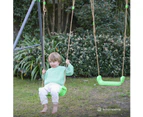 Lifespan Kids Hurley 2 Metal Swing Set w/ Slippery Slide - Green/Black