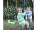 Lifespan Kids Hurley 2 Metal Swing Set w/ Slippery Slide & Hoop - Green/Black