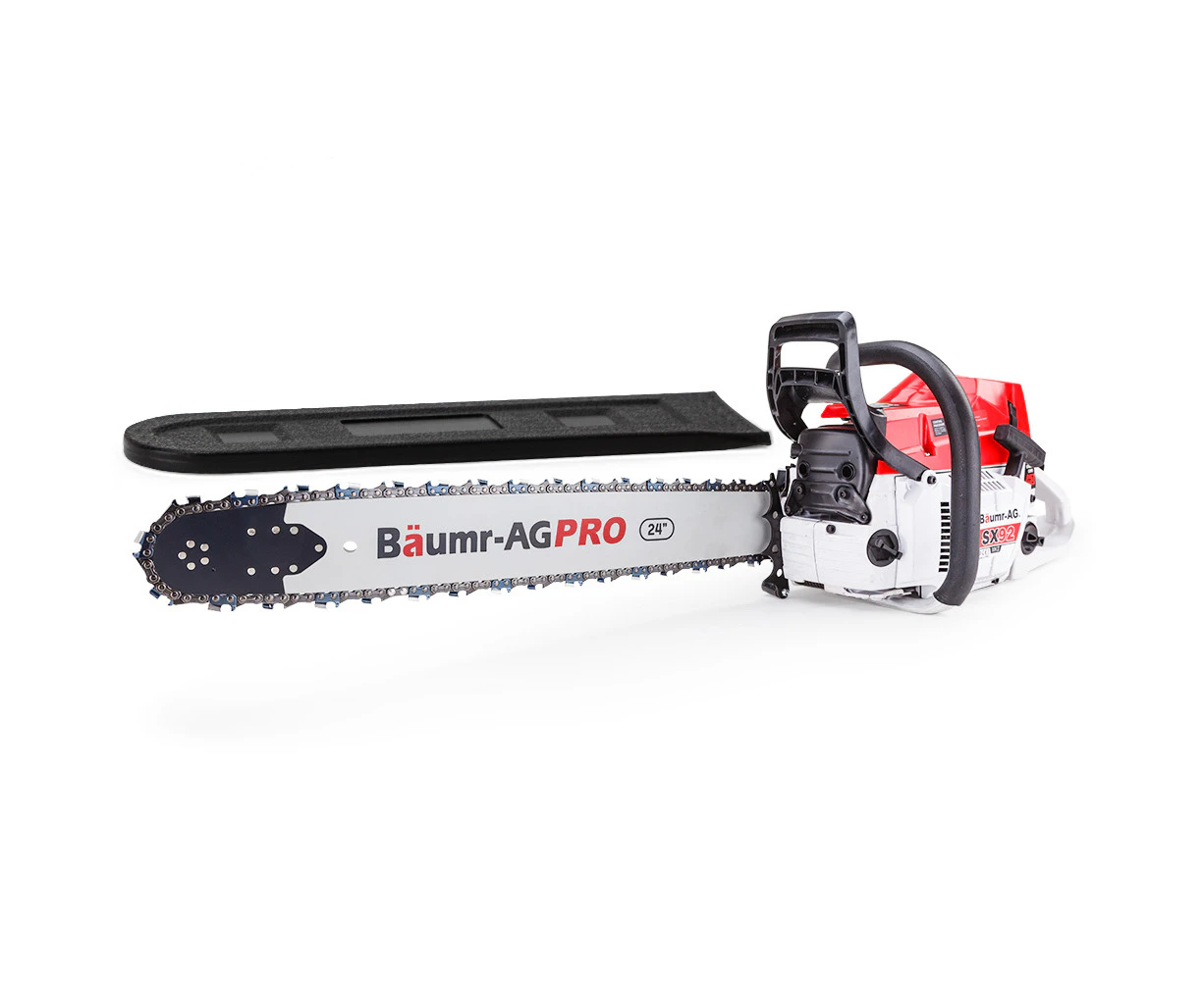 BAUMR-AG Petrol Commercial Chainsaw 24 Bar E-Start Chain Saw Top Handle Pruning