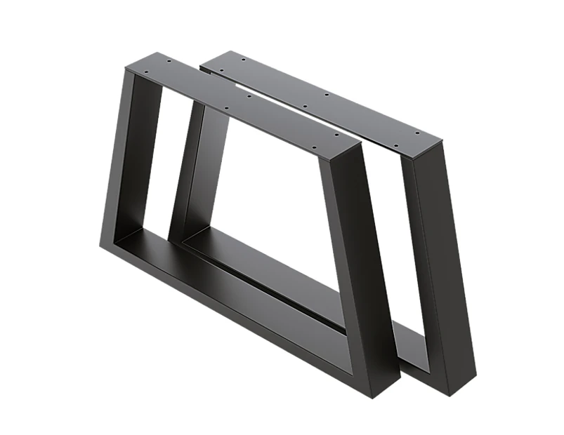 Trapezium-Shaped Table Bench Desk Legs Retro Industrial Design Fully Welded - Black