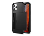 Shockproof Wallet Mobile Phone Case for iPhone12 ProMax - Navy