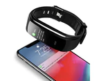 C6S Bluetooth Waterproof Smart Bracelet Blood Pressure Heart Rate for IOS Android - Black