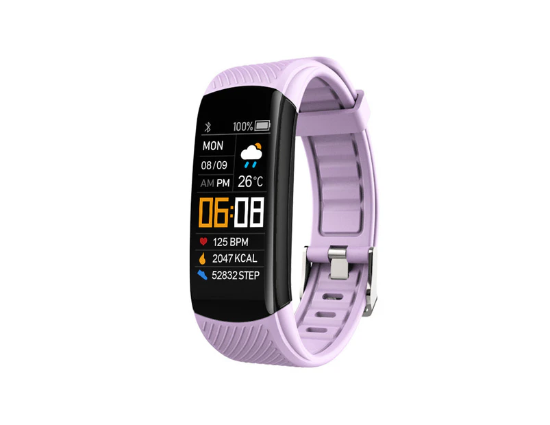 C5S Smart Bracelet Bluetooth Waterproof Blood Pressure Heart Rate for IOS Android - Purple