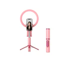 All-in-one Tripod Integrated Bluetooth Selfie Stick & Professional Fill Light - Pink