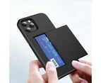 Shockproof Wallet Mobile Phone Case for iPhone12/12Pro - Black