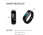 C6S Bluetooth Waterproof Smart Bracelet Blood Pressure Heart Rate for IOS Android - Black