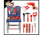 Tool Box Work Bench With Battery Operated Drill Set kids Pretend Play Toy 55pcs