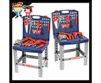 Tool Box Work Bench With Battery Operated Drill Set kids Pretend Play Toy 55pcs