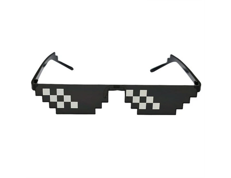 5PCS  Sunglasses Trick Toy Thug Life Mosaic Strips Glasses Funny Glasses Pixel Unisex Black Mosaic Sunglasses Outdoor Funny Goggles