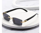 New frame frameless sunglasses, horns and trimmed glasses, personalized jelly color sunglasses for women (black)