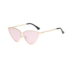 Vintage Cat Eye Mirrored Flat Lenses Metal Frame Sunglasses UV400 for Women