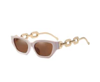 The new trendy small frame sunglasses personality chain mirror legs trendy sunshade sunglasses female (pink)