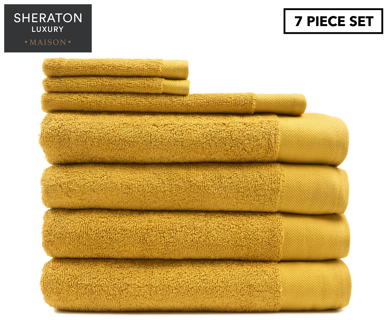 Sheraton Luxury Maison Byron 7-Piece Towel Set - Mustard