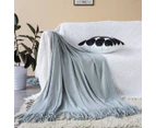SOGA Grey Acrylic Knitted Throw Blanket Solid Fringed Warm Cozy Woven Cover Couch Bed Sofa Home Decor