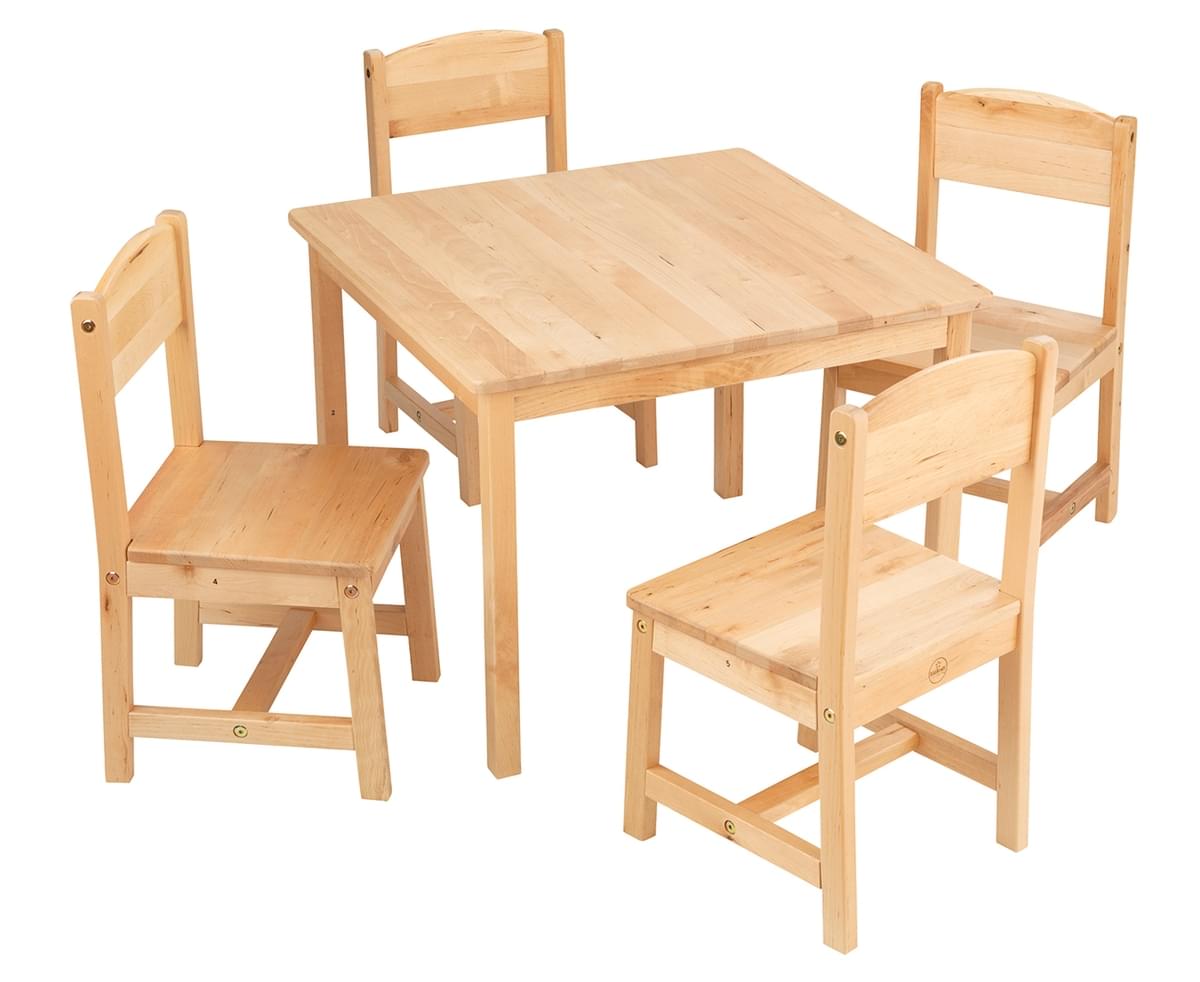 KidKraft Farmhouse Table & 4 Chair Set - Natural