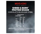 6 x Musashi Shred & Burn Protein Shakes Chocolate 375mL
