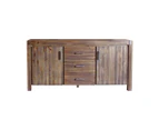 Buffet Sideboard in Chocolate Colour Constructed with Solid Acacia Wooden Frame Storage Cabinet with Drawers