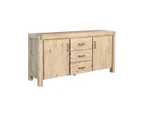 Buffet Sideboard in Oak Colour Constructed with Solid Acacia Wooden Frame Storage Cabinet with Drawers