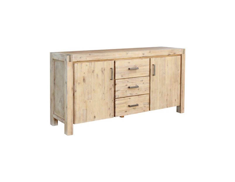 Buffet Sideboard in Oak Colour Constructed with Solid Acacia Wooden Frame Storage Cabinet with Drawers