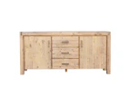 Buffet Sideboard in Oak Colour Constructed with Solid Acacia Wooden Frame Storage Cabinet with Drawers