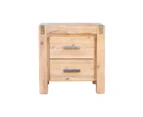 Bedside Table 2 drawers Side Table Night Stand Solid Wood Acacia Oak Colour
