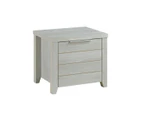 Bedside Table 2 drawers Storage Side Table Night Stand MDF in White Ash