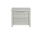 Bedside Table 2 drawers Storage Side Table Night Stand MDF in White Ash