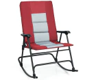Giantex Foldable Rocking Chair Camping Padded Armchair w/Carry Bag for Outdoor,Red