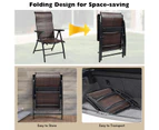 Giantex 2 PCS Patio Rattan Folding Chair Outdoor Wicker Portable Camping Chair,Brown