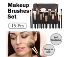 15Pcs Blending Highlight Tools Soft Pro Face Powder Makeup Brushes Set Eyeshader