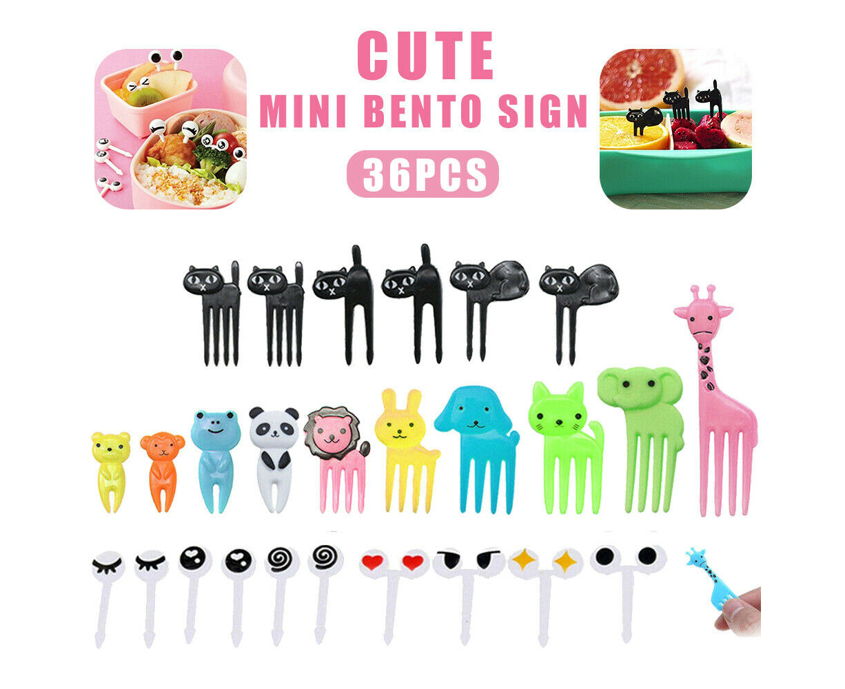 10/50Pcs Mini Animal Food Picks for Kids Cute Food Fruit Fork Bento Box  Decor AU