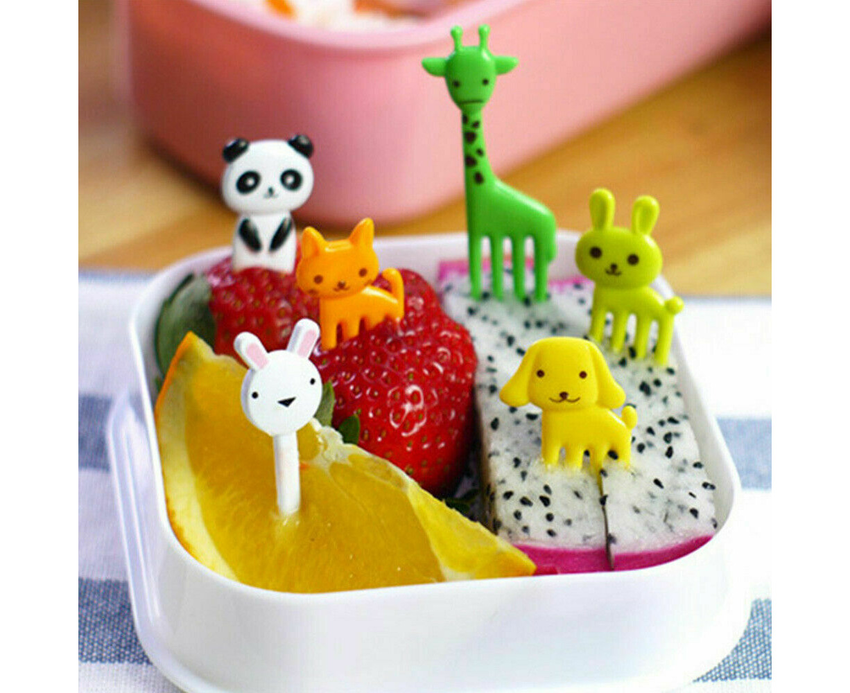 Mini Forks Animal Food Picks for Kids Cute Fruit Fork Bento Box