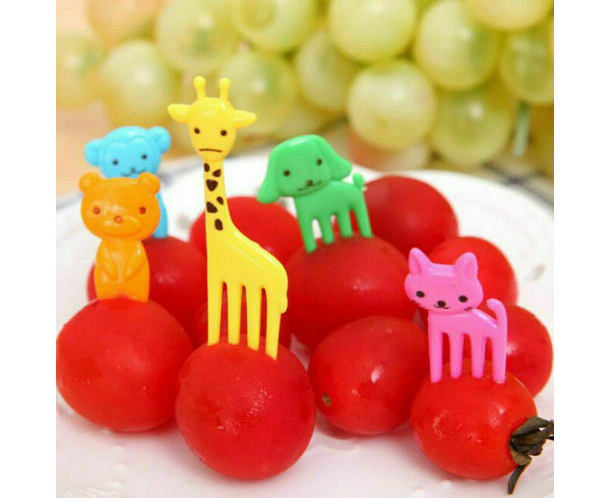 10/50Pcs Mini Animal Food Picks for Kids Cute Food Fruit Fork Bento Box  Decor AU