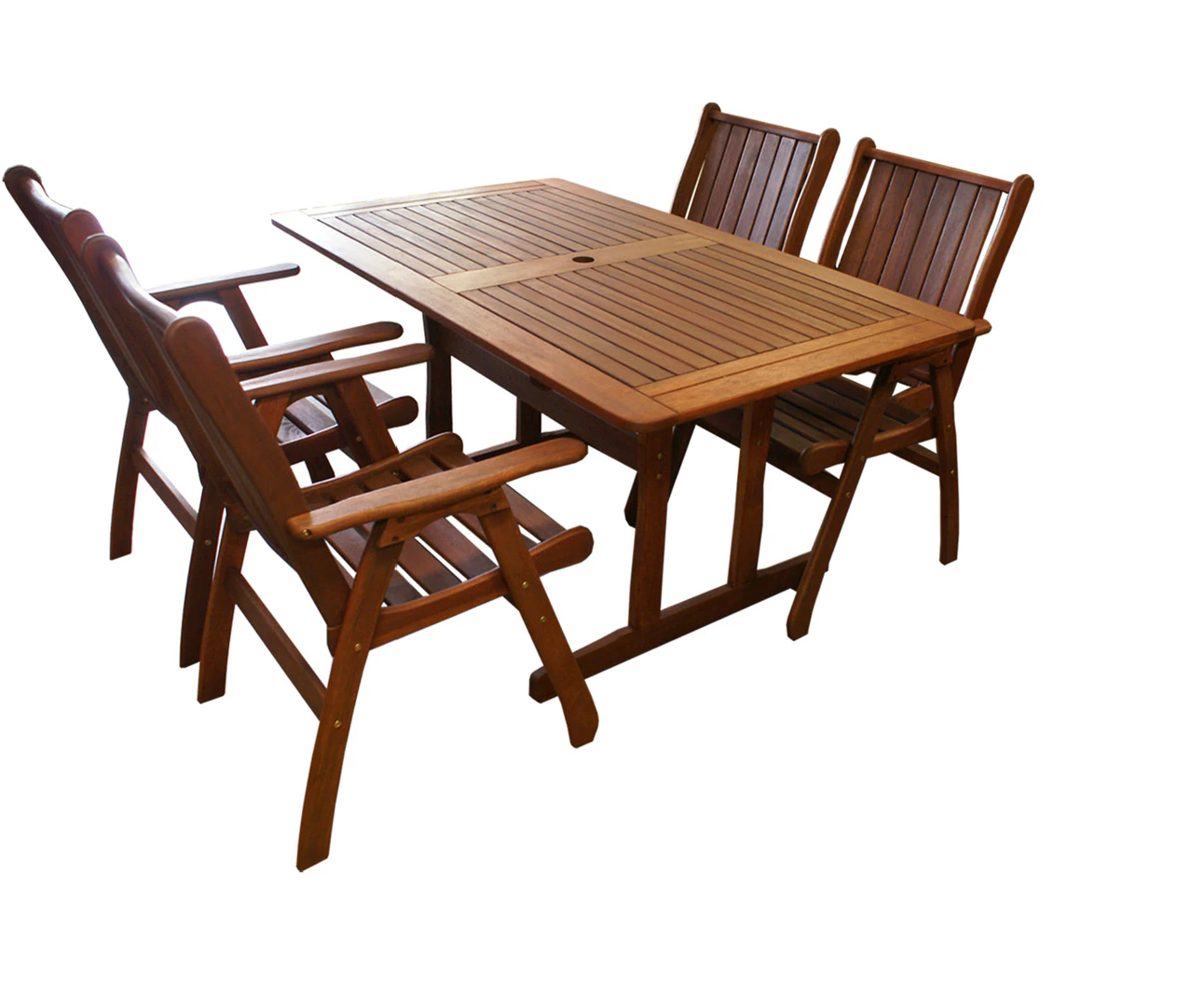 Tropical Rectangular Dining Table and Chairs 5pc Setting