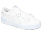 Puma Girls Jada Junior Trainers Sneakers Sports Shoes Court Lace Up Comfortable - White/White