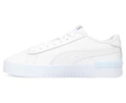 Puma Girls Jada Junior Trainers Sneakers Sports Shoes Court Lace Up Comfortable - White/White