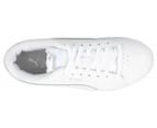 Puma Girls Jada Junior Trainers Sneakers Sports Shoes Court Lace Up Comfortable - White/White