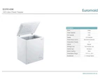 Euromaid - ECFR145W - 142L Chest Freezer - White