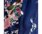 Soft silk Kimono Robe Dressing Gown - Dark Blue