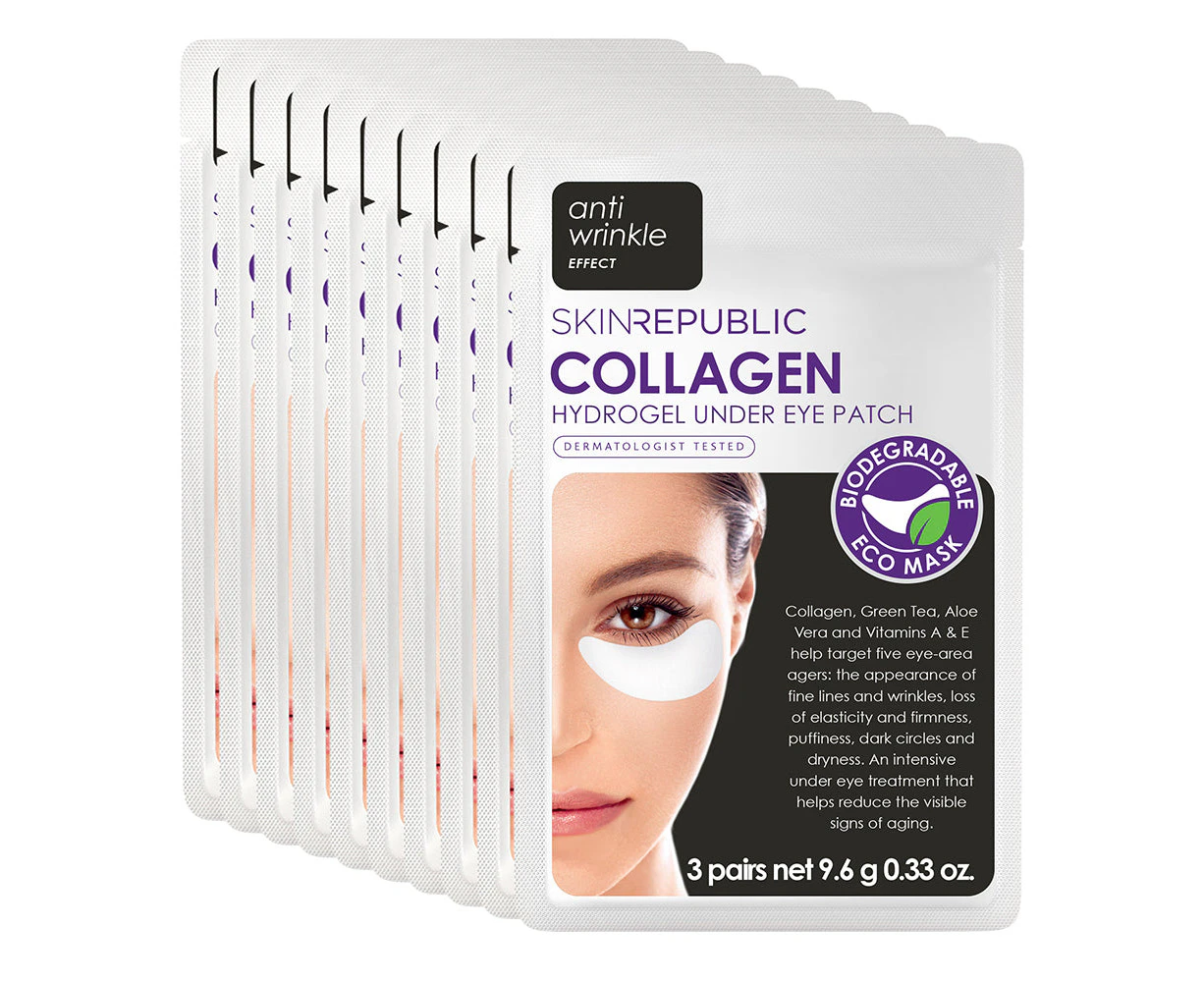 Skin Republic 10 Pack Collagen Hydrogel Under Eye Patch (3 Pairs)