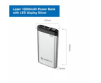 Laser 10000mAh Power Bank with LED Indicator and Power Delivery Silver - Quick Charge