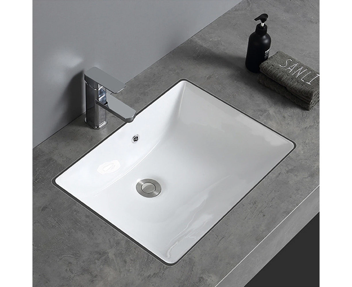 455x325x180mm Gloss White Bathroom Sinks Ceramic Basin hand wash bowl Rectangle Undermount