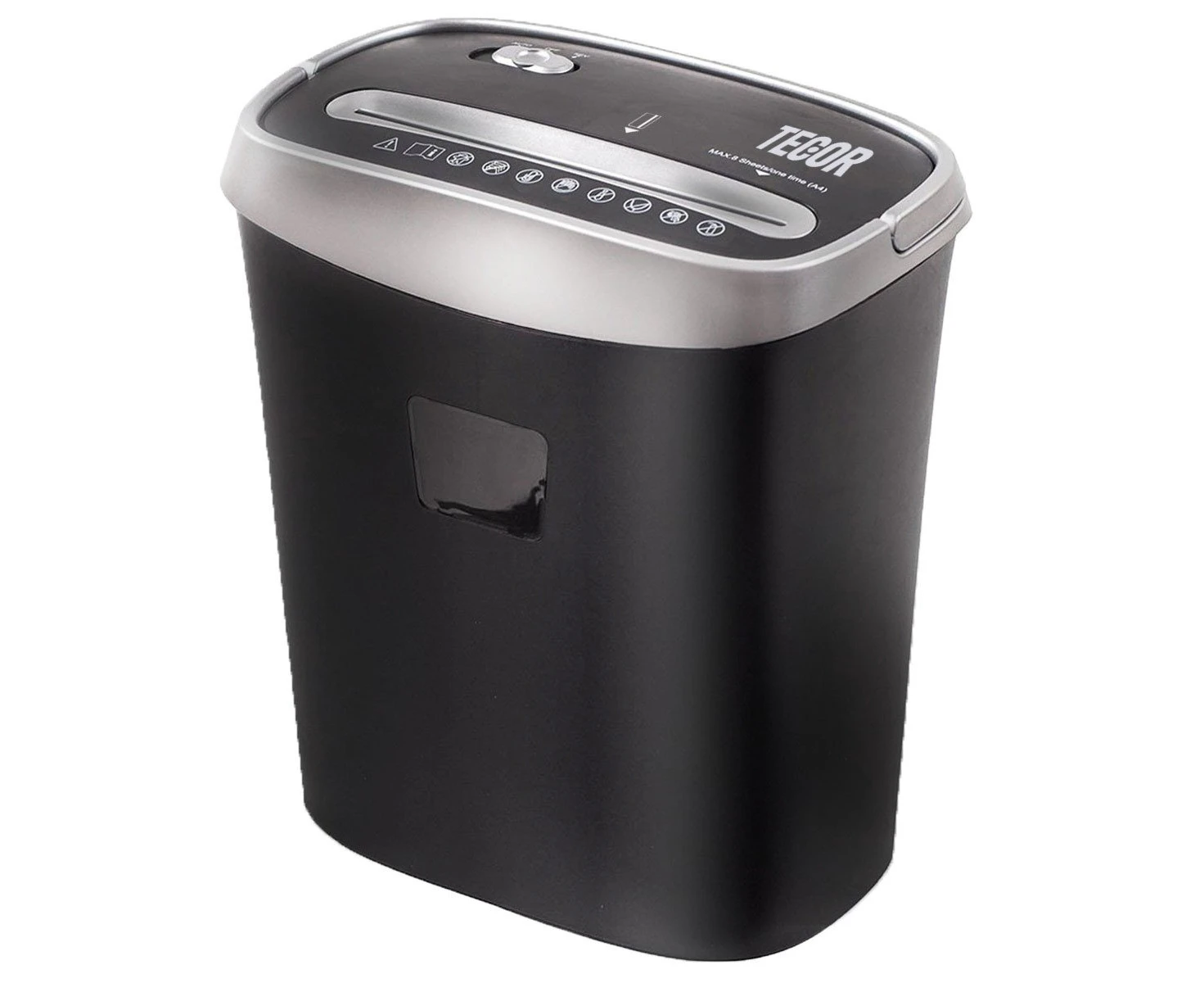 8-Sheet Cross-Cut Paper Shredder TECOR TR-508X 15L Large Bin Capacity Paper and Credit Cards