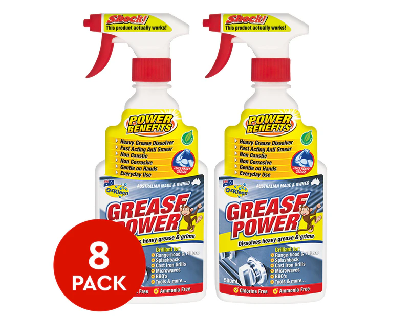 8PK 500ml Grease Power Heavy Grease & Grime Kitchen Cleaner