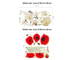 Combo Wall Stickers Art Mural Home Decor - White Magnolia And Poppy Flowers