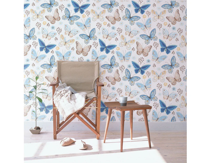 Walplus Colourful Butterflies Pattern Self-Adhesive Wall Mural (Pack Of 12 Sheets)