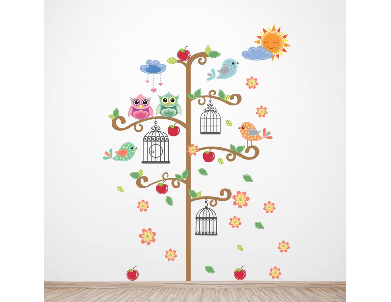 Birdcage Wall Stickers Decoration Mural Nursery Children Decal 145Cm X 120Cm