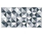 Abstract Geometric Pattern Ash Color Palette Rug Mat Vinyl Mats 120Cm X 60 Cm