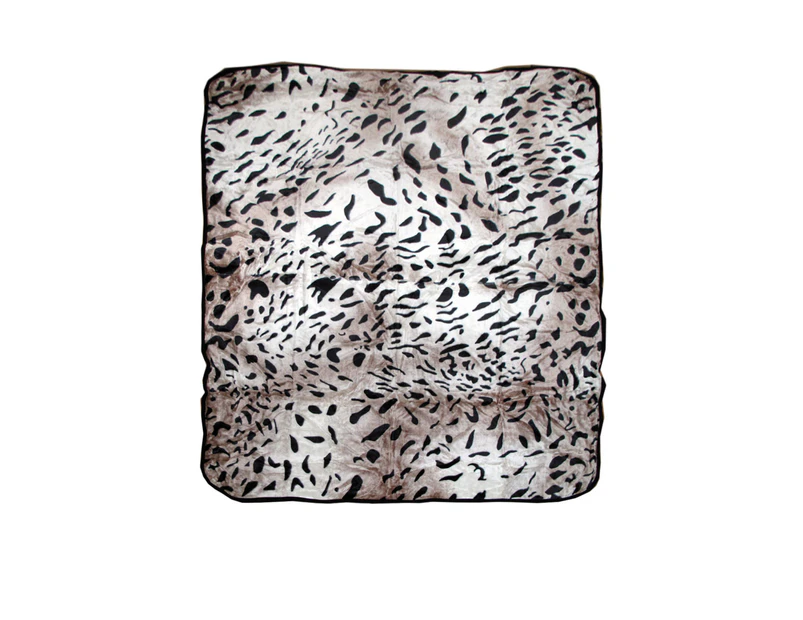 Animal Skin Pattern Faux Mink Blanket Queen Jaguar