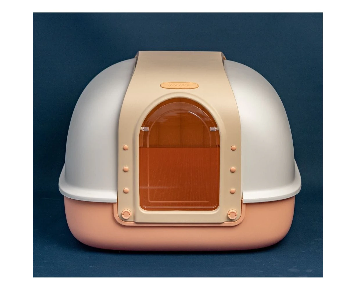 Makar XL Cat Litter Box With Dual Side Access - Orange